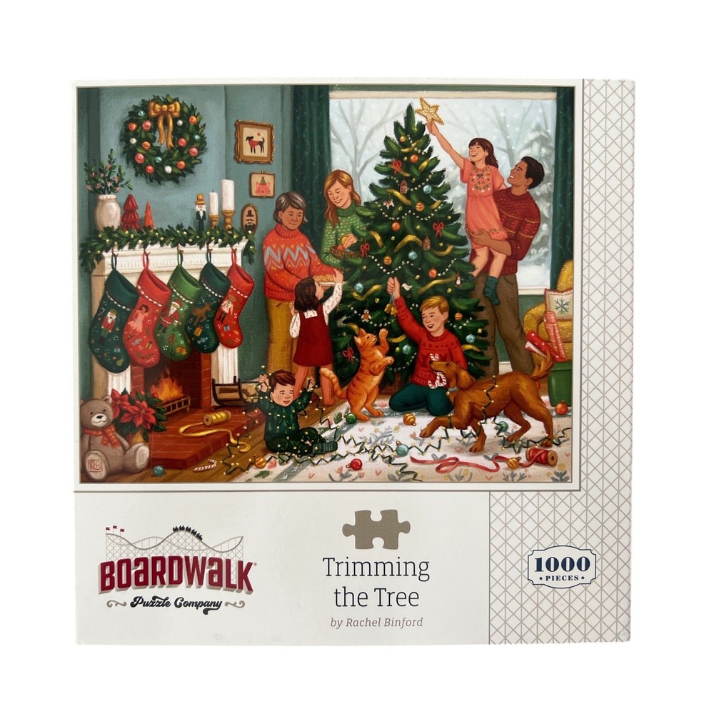Boardwalk Puzzle Co Trimming the Tree 1000 Piece Jigsaw Puzzle Rachel Binford